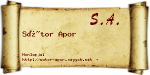Sátor Apor névjegykártya